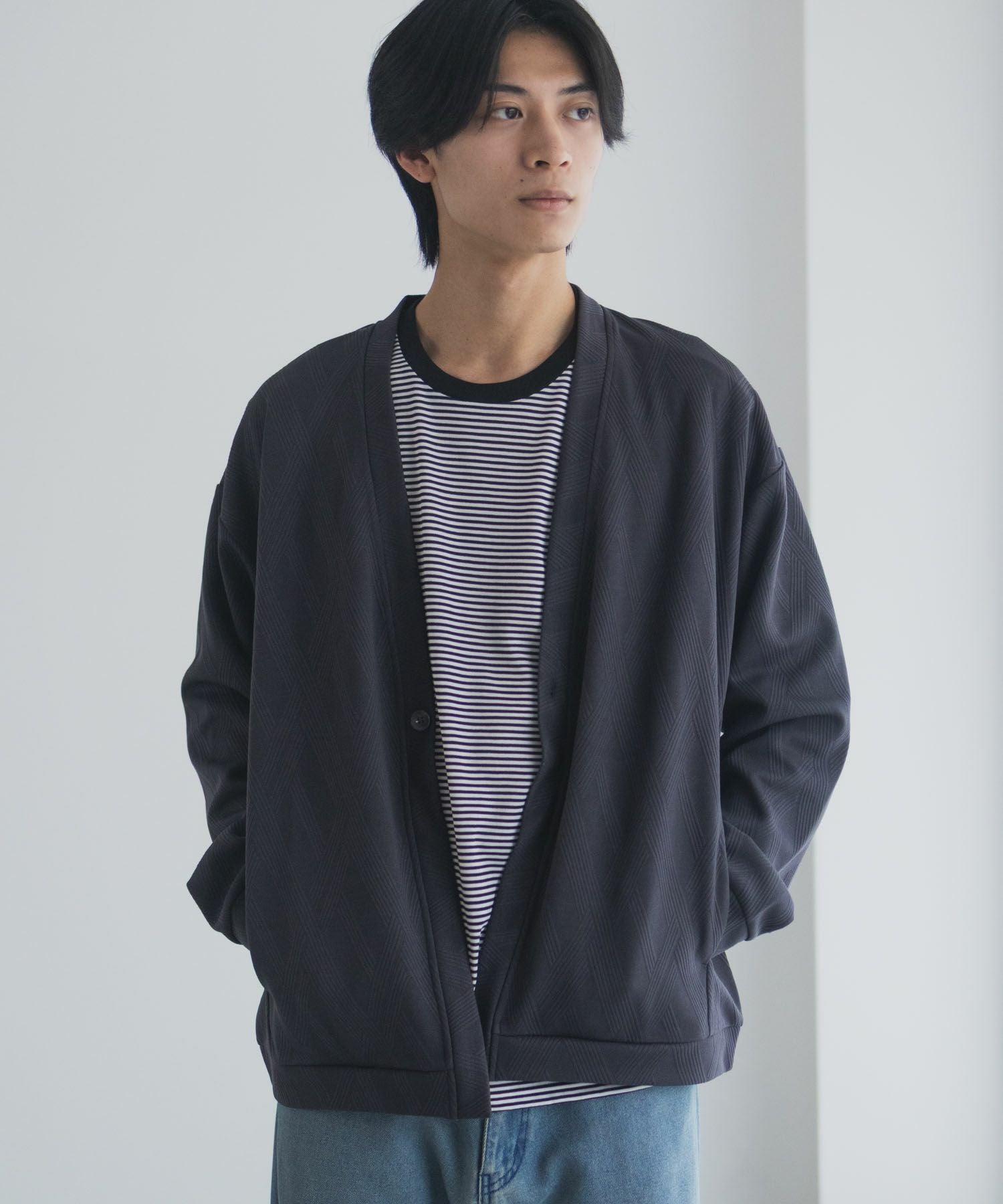 URBAN COLLECTION ふくれジャガードカーディガン メンズ