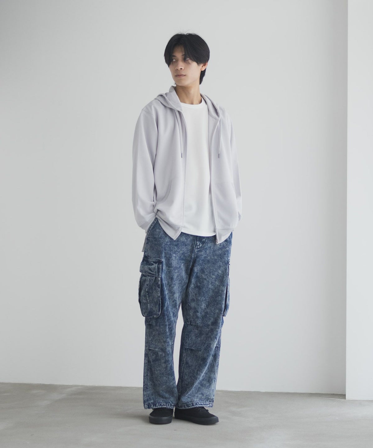 NAVY デニムカーゴパンツ メンズ