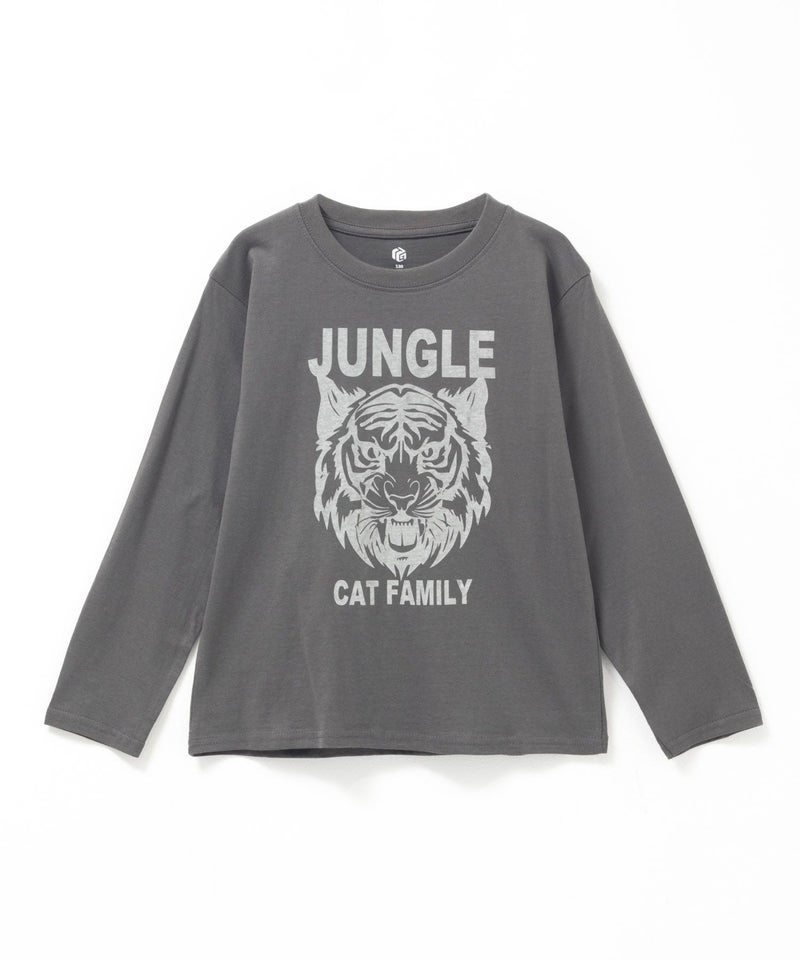 T-GRAPHICS  カレッジ風アニマル長袖Tシャツ キッズ メール便 対応商品商品画像-1