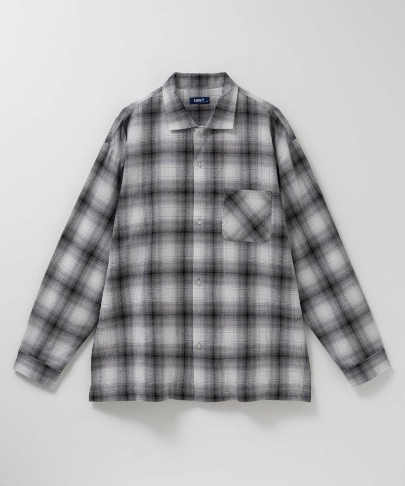 NAVY オンブレチェックレギュラーカラーシャツ メンズ商品画像-1