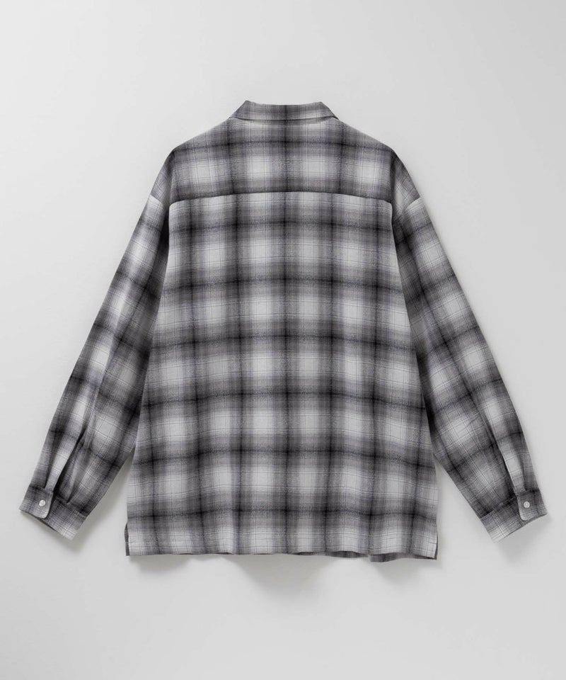 NAVY オンブレチェックレギュラーカラーシャツ メンズ商品画像-2