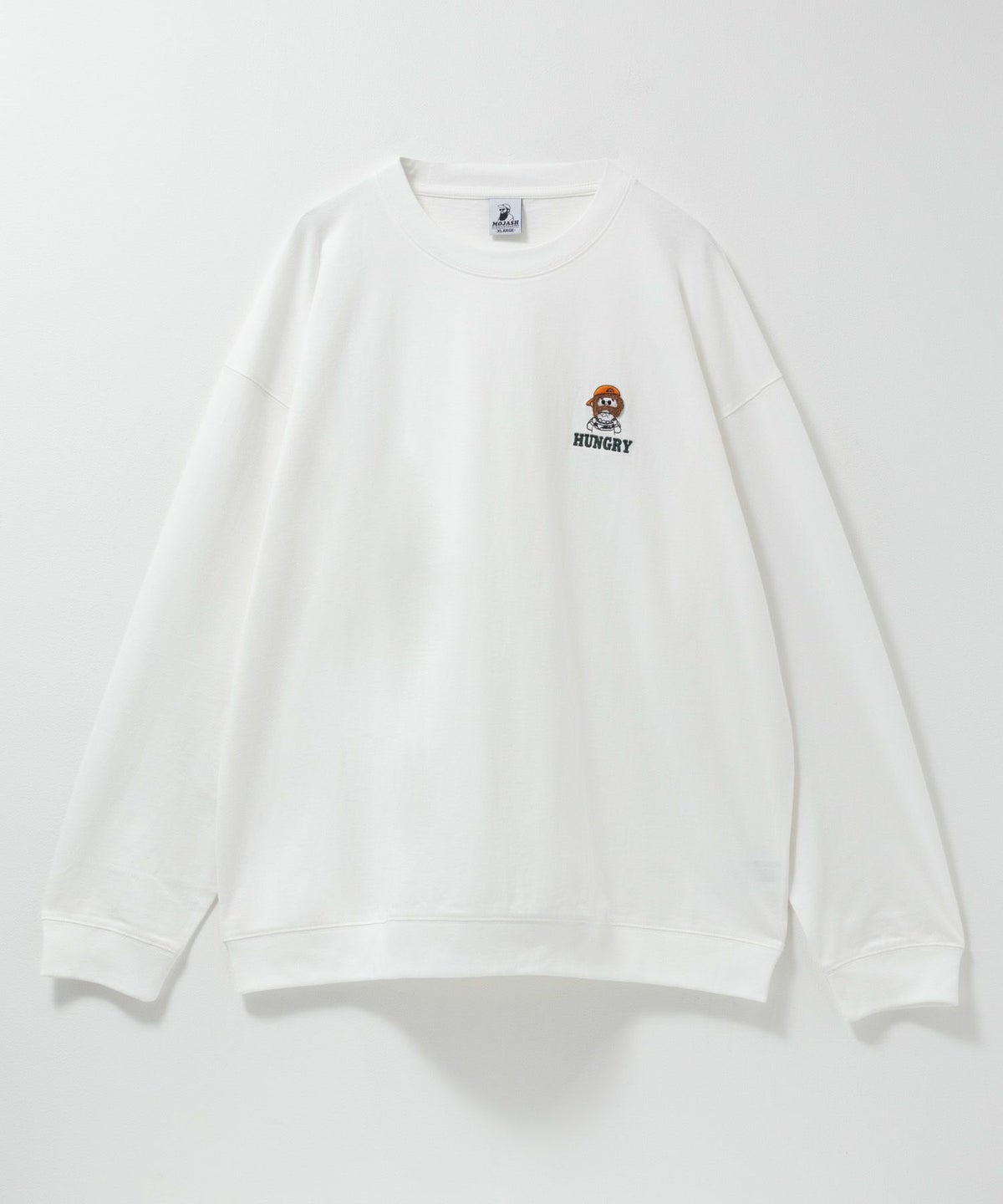 ひげスラブ天竺長袖Tシャツ メンズ