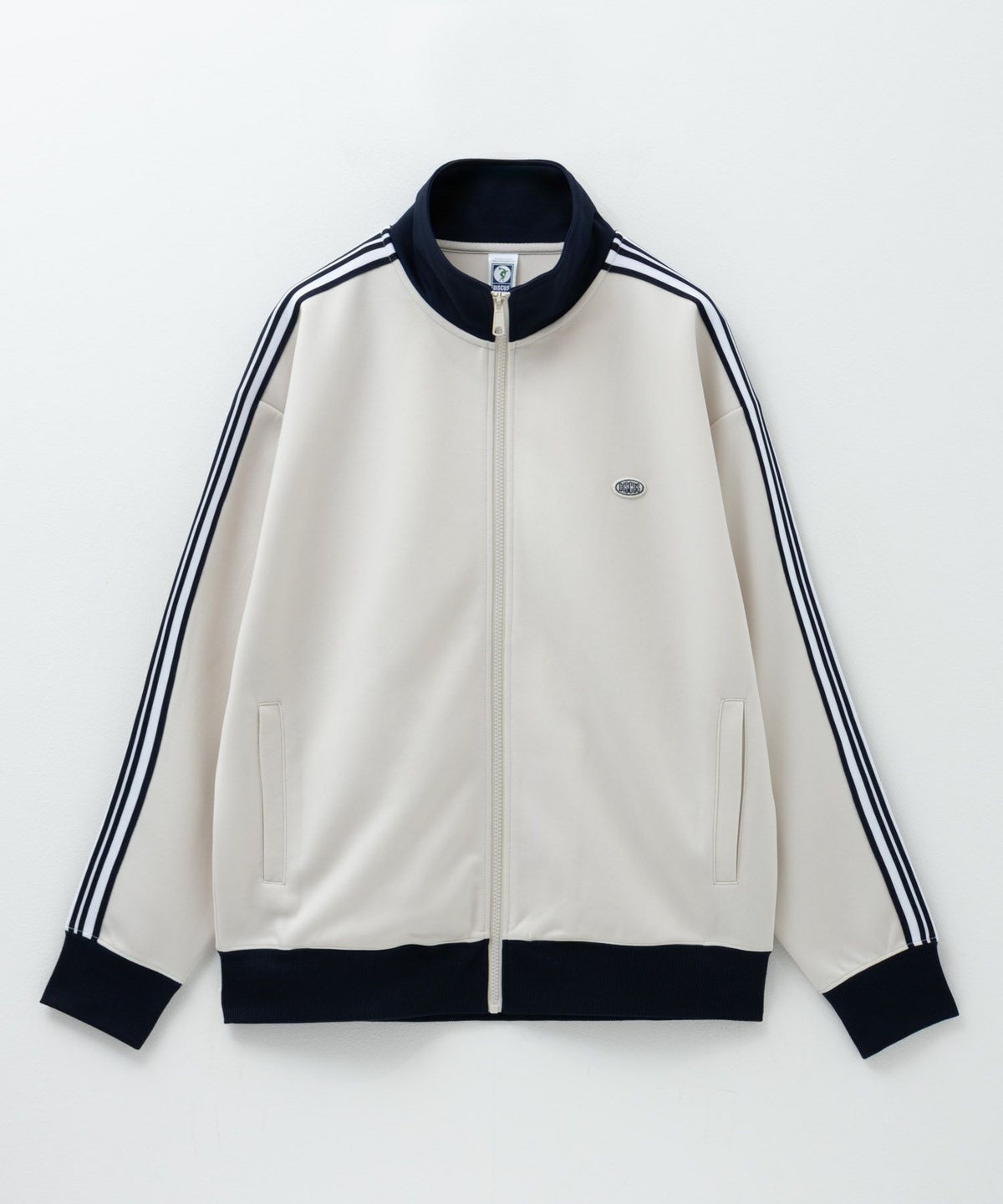 DISCUS ポンチ素材 ワンポイントトラックジャケット メンズ