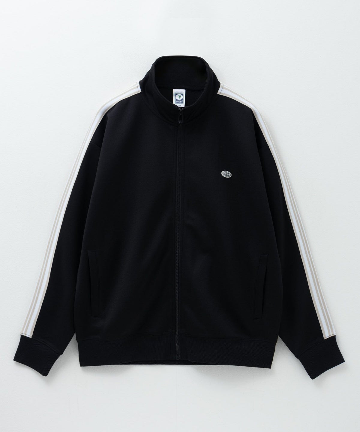 DISCUS ポンチ素材 ワンポイントトラックジャケット メンズ