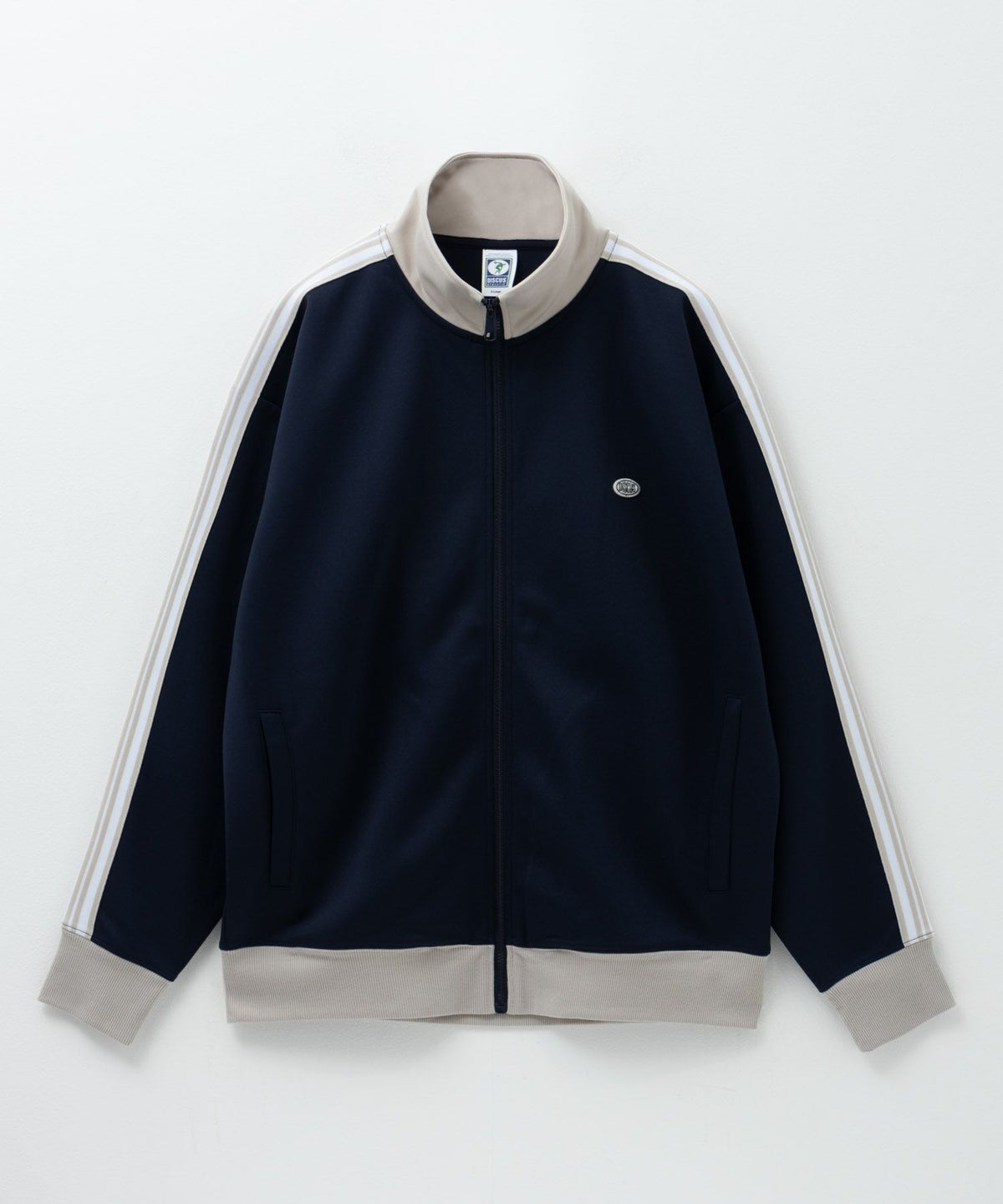 DISCUS ポンチ素材 ワンポイントトラックジャケット メンズ