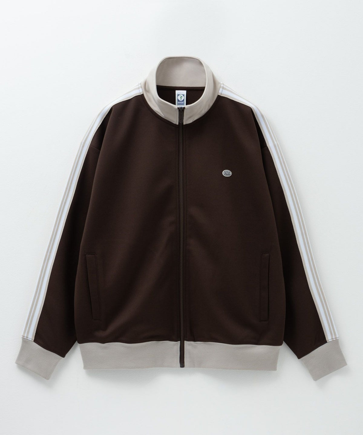 DISCUS ポンチ素材 ワンポイントトラックジャケット メンズ