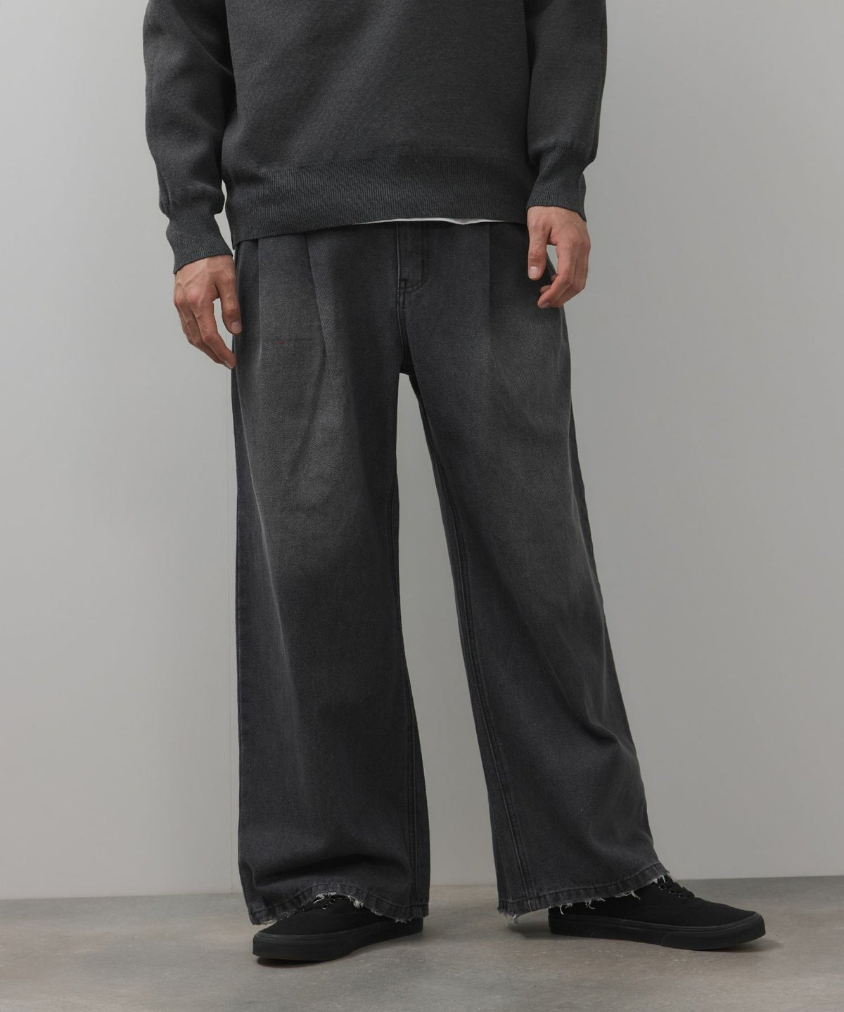 【WEB限定】デニムツータックワイドパンツ メンズ