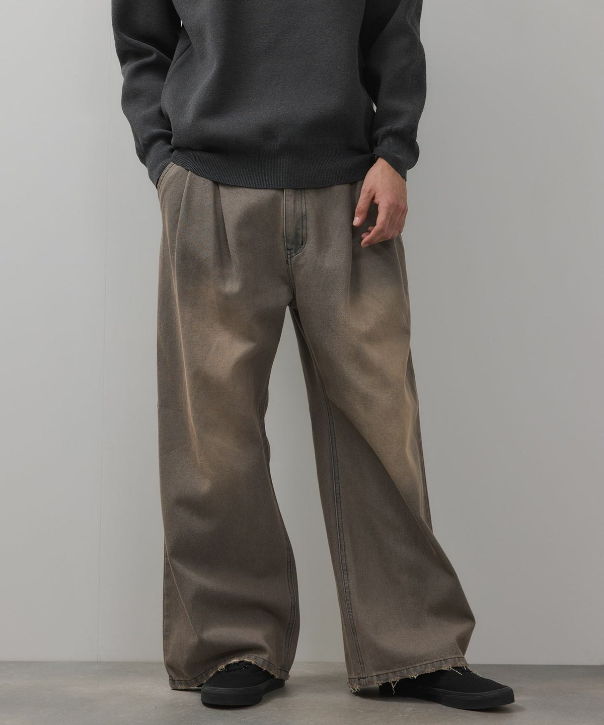 【WEB限定】デニムツータックワイドパンツ メンズ