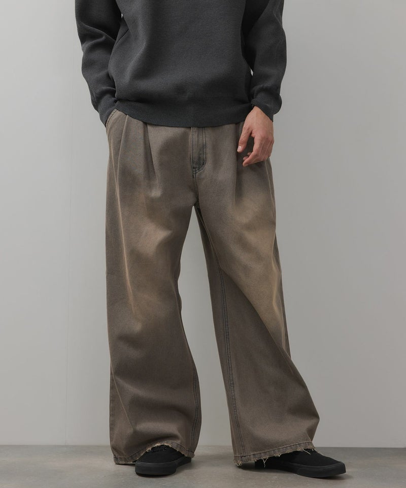 【WEB限定】デニムツータックワイドパンツ メンズ商品画像-3