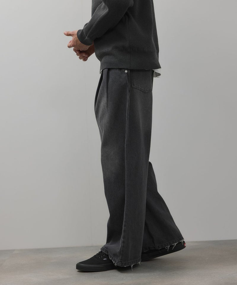 【WEB限定】デニムツータックワイドパンツ メンズ商品画像-4