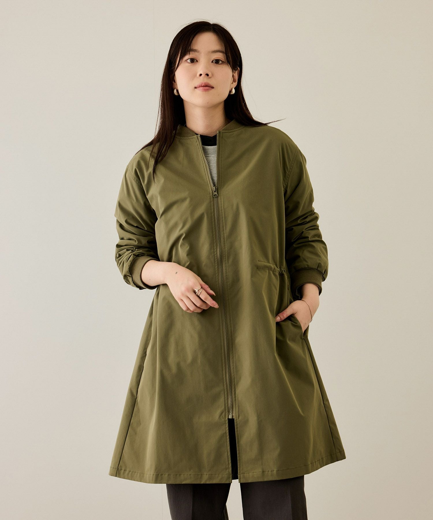 nAvy リブロングブルゾン レディース nAvy リブロングブルゾン レディース