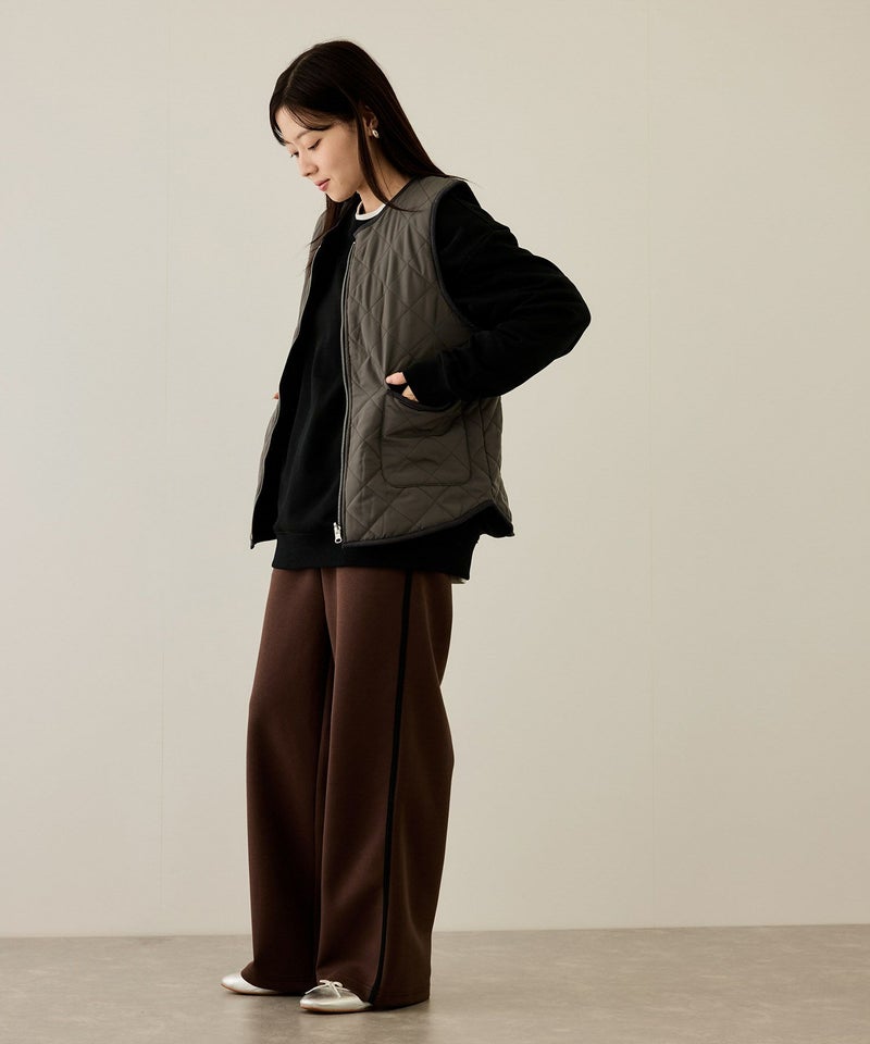 NAVY  ボア×タフタリバーシブルベスト レディース商品画像-12