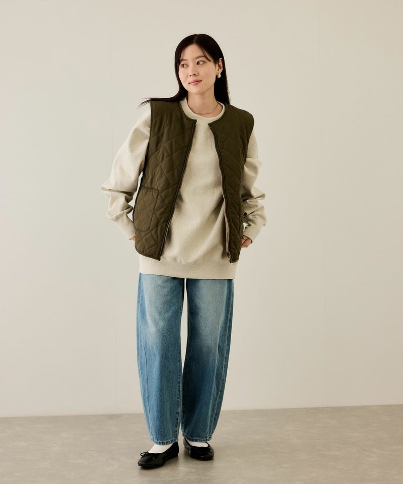 NAVY ボア×タフタリバーシブルベスト レディース商品画像-14