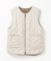 NAVY ボア×タフタリバーシブルベスト レディース