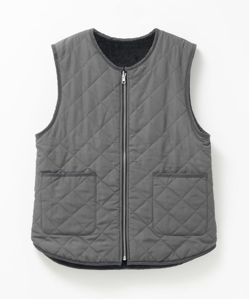 NAVY ボア×タフタリバーシブルベスト レディース商品画像-18