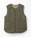 NAVY ボア×タフタリバーシブルベスト レディース