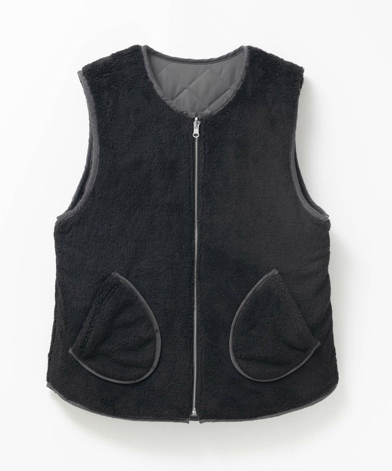 NAVY ボア×タフタリバーシブルベスト レディース商品画像-24