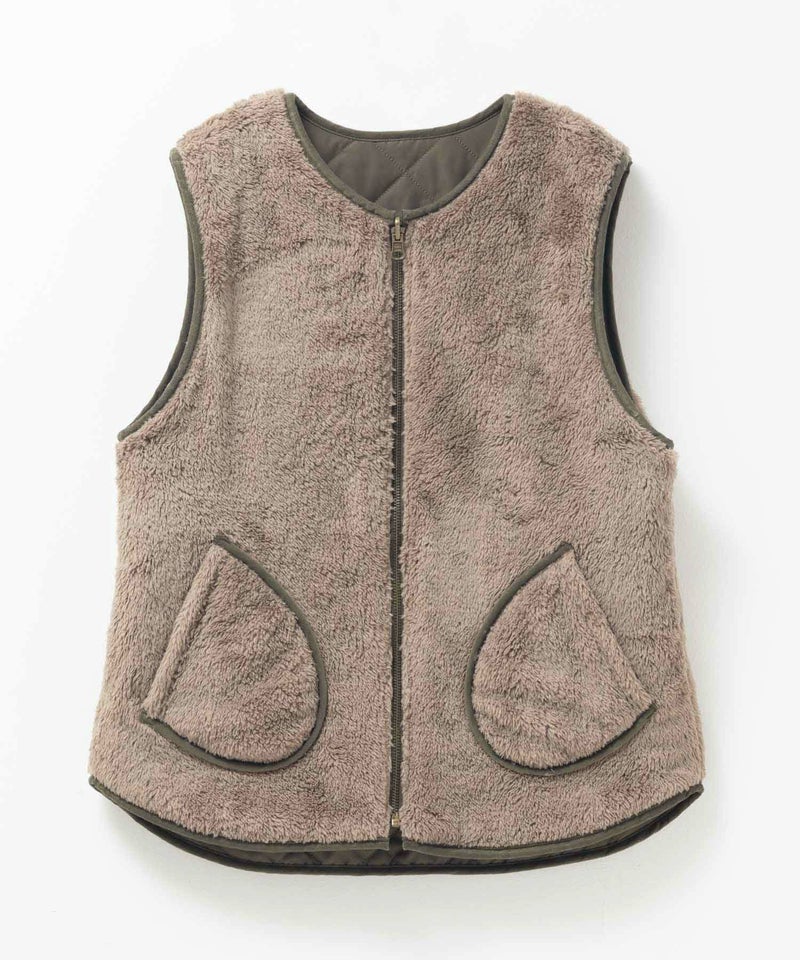 NAVY  ボア×タフタリバーシブルベスト レディース商品画像-25