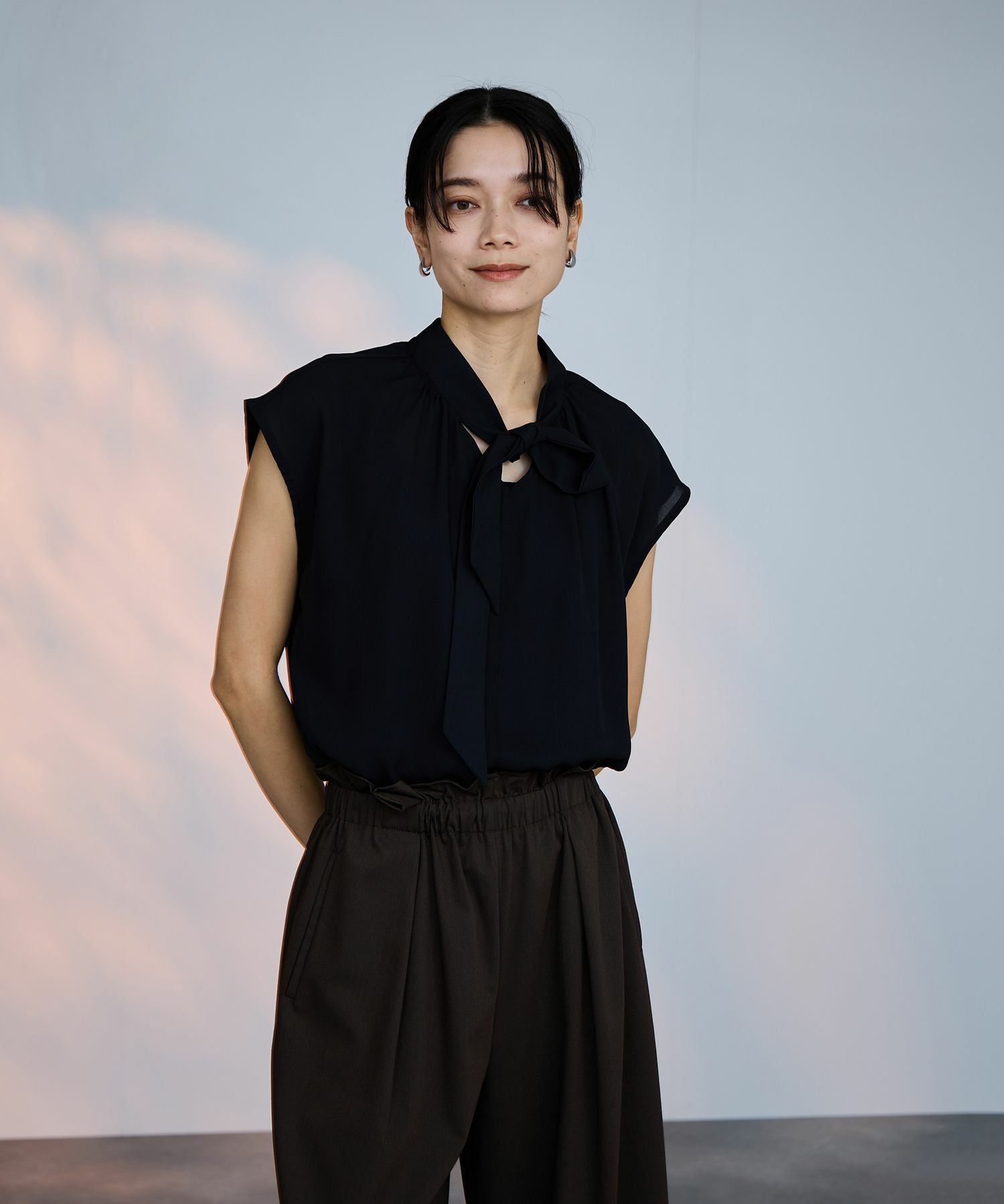 milli de l'air 2WAYフレンチボウタイブラウス レディース