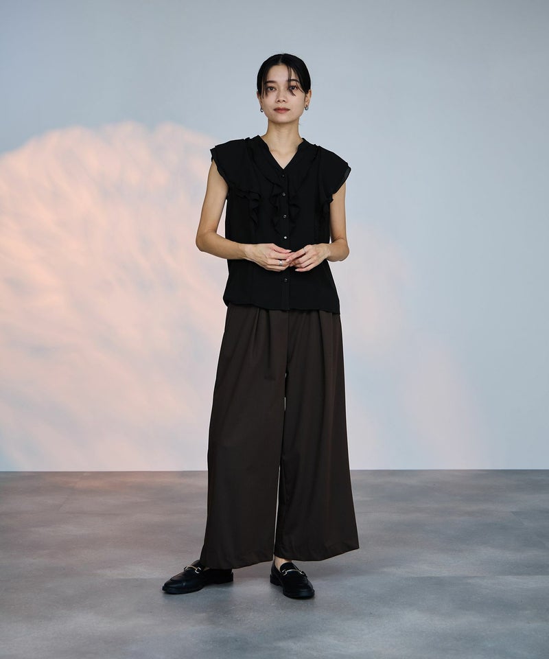 milli de l'air ラッフルフリルキーネックブラウス レディース商品画像-4