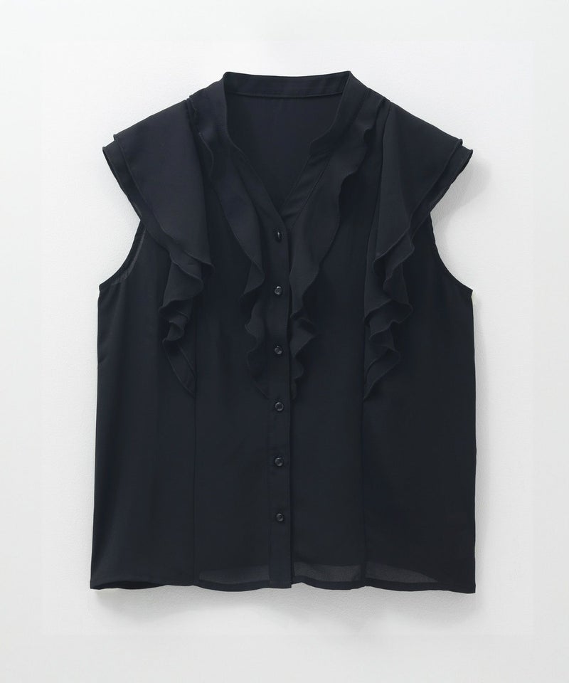 milli de l'air ラッフルフリルキーネックブラウス レディース商品画像-12