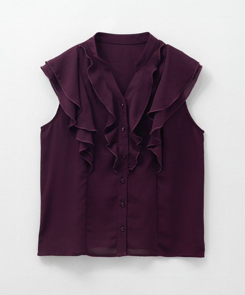 milli de l'air ラッフルフリルキーネックブラウス レディース商品画像-14