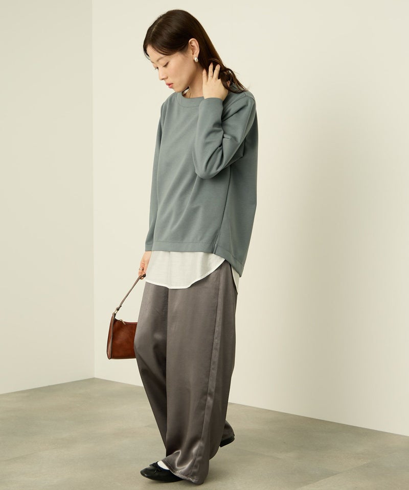 nAvy ポンチ素材 裾ラウンドプルオーバー レディース メール便 対応商品商品画像-7