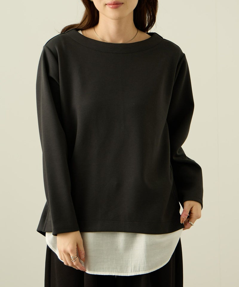 nAvy  ポンチ素材 裾ラウンドプルオーバー レディース メール便 対応商品商品画像-9