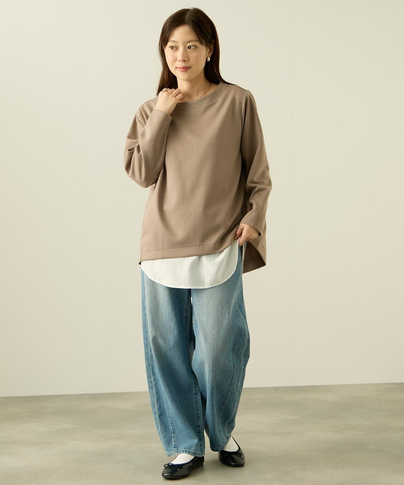 nAvy  ポンチ素材 裾ラウンドプルオーバー レディース メール便 対応商品商品画像-15