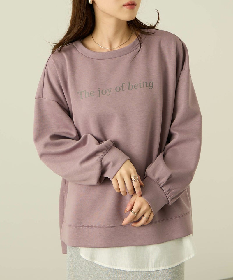 nAvy  ポンチ素材 ロゴプリントプルオーバー レディース商品画像-3