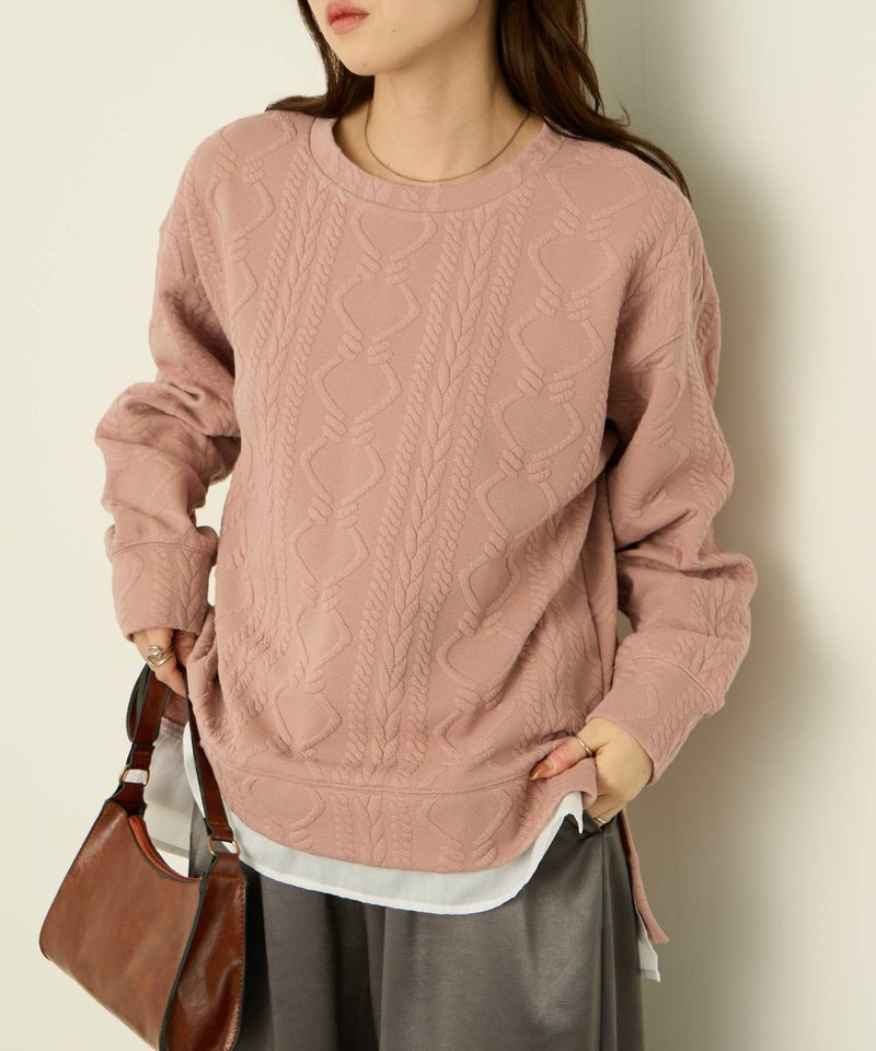 nAvy 時短ジャガードフェイク裾スリットプルオーバー レディース商品画像-1