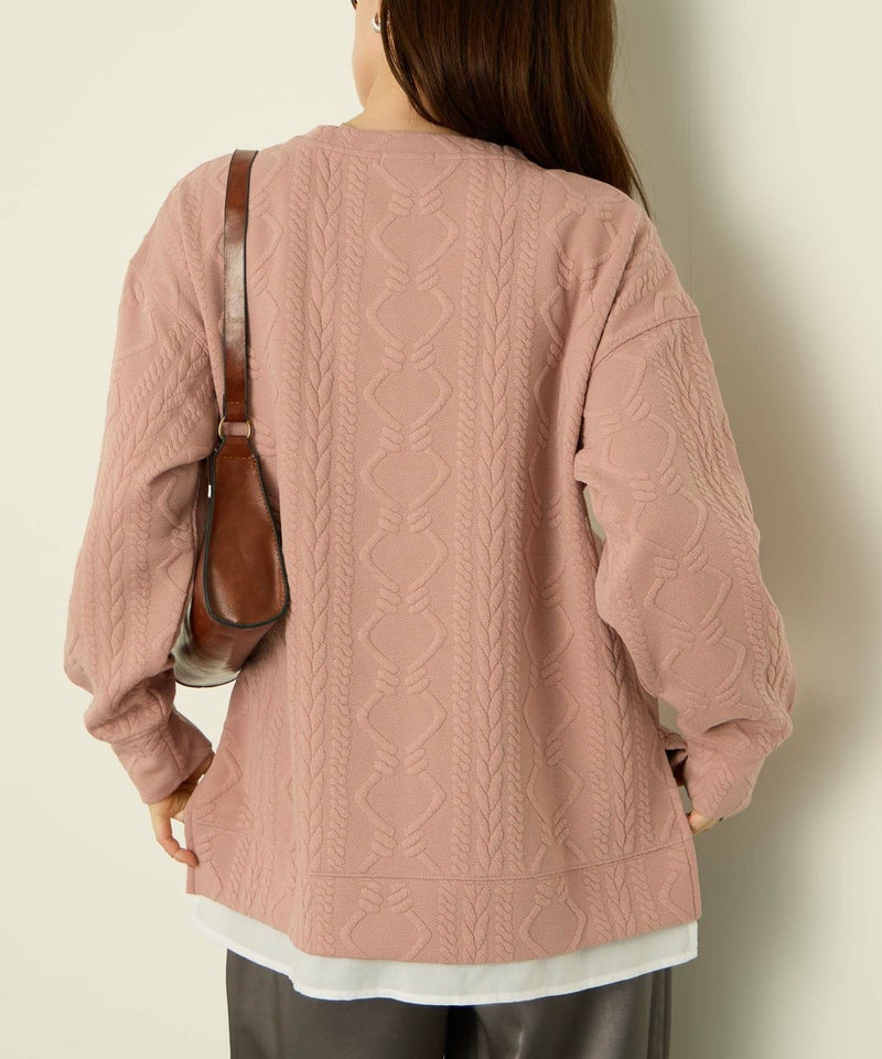 nAvy 時短ジャガードフェイク裾スリットプルオーバー レディース商品画像-6