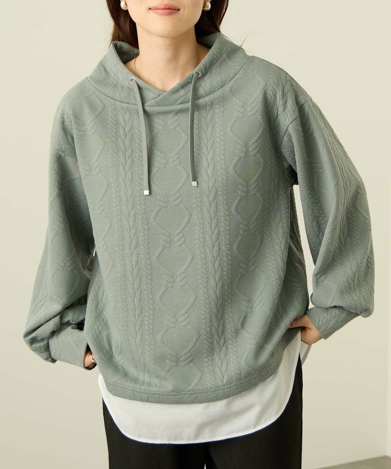 nAvy 時短ジャガードフェイクハイネックプルオーバー レディース商品画像-1