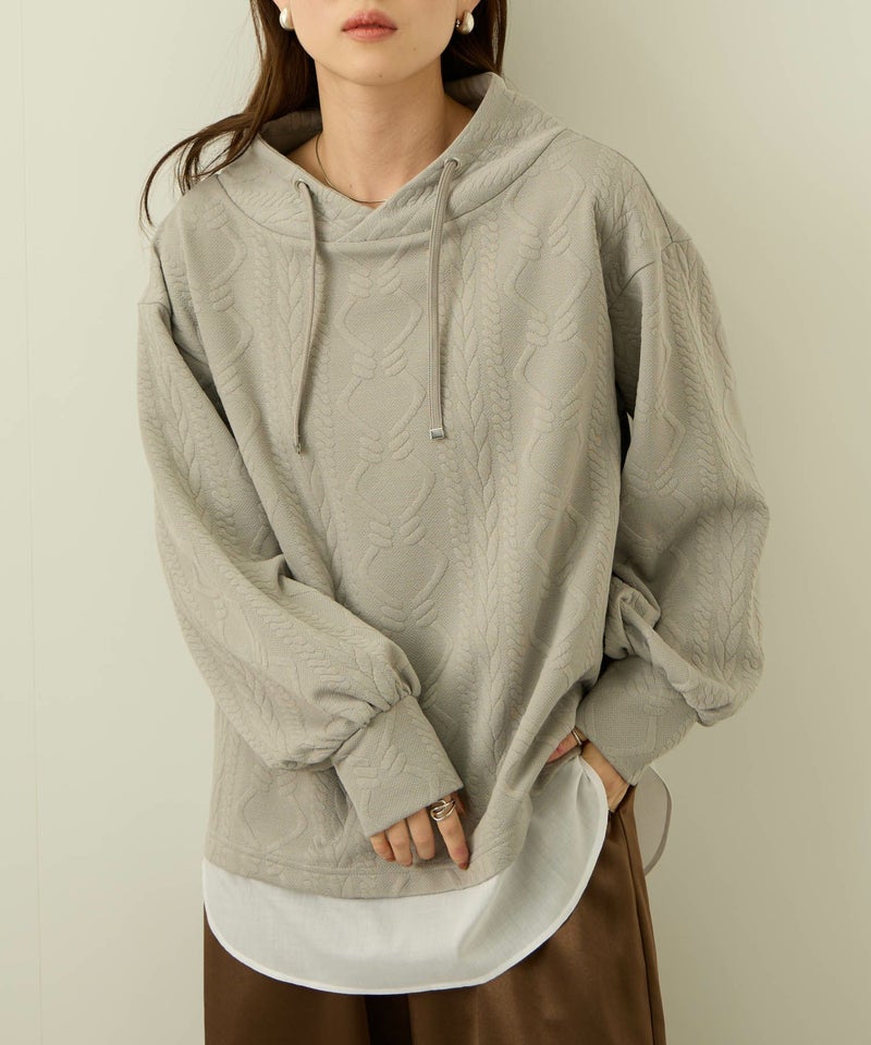 nAvy 時短ジャガードフェイクハイネックプルオーバー レディース商品画像-3