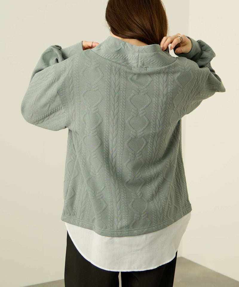 nAvy 時短ジャガードフェイクハイネックプルオーバー レディース商品画像-5