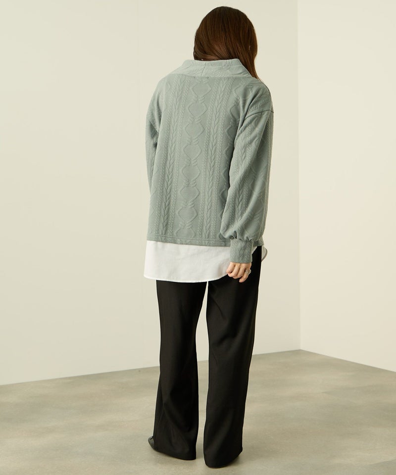 nAvy 時短ジャガードフェイクハイネックプルオーバー レディース商品画像-7