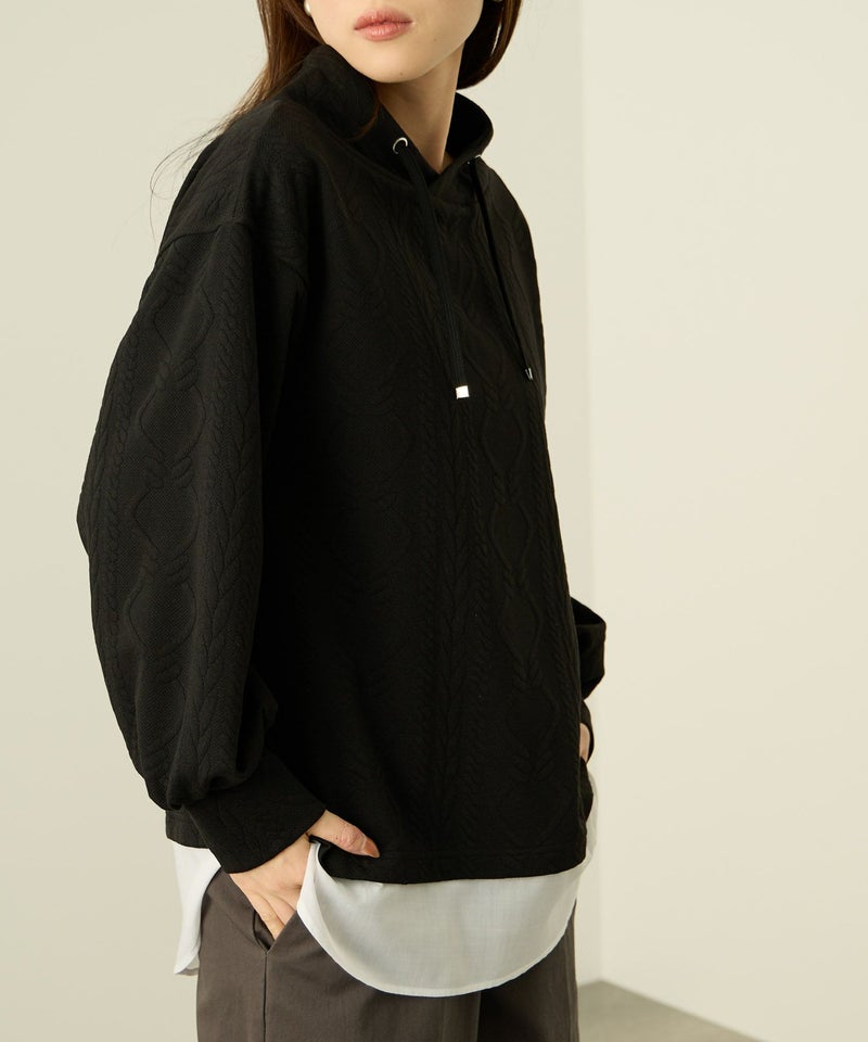 nAvy 時短ジャガードフェイクハイネックプルオーバー レディース商品画像-9