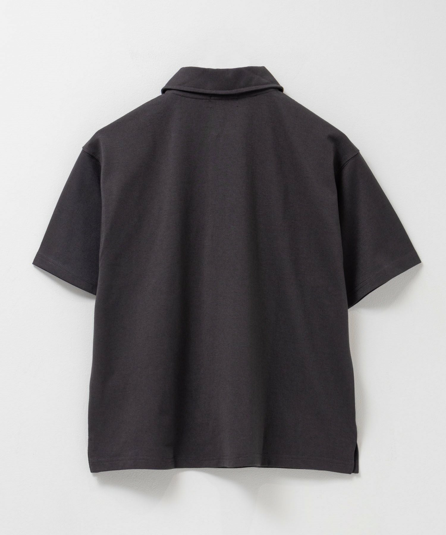 81704 CUTTER&BUCK  ハーフジップポロシャツ　黒xグレー　L POLO BCS POLO BCS ハーフジップポロシャツ レディース