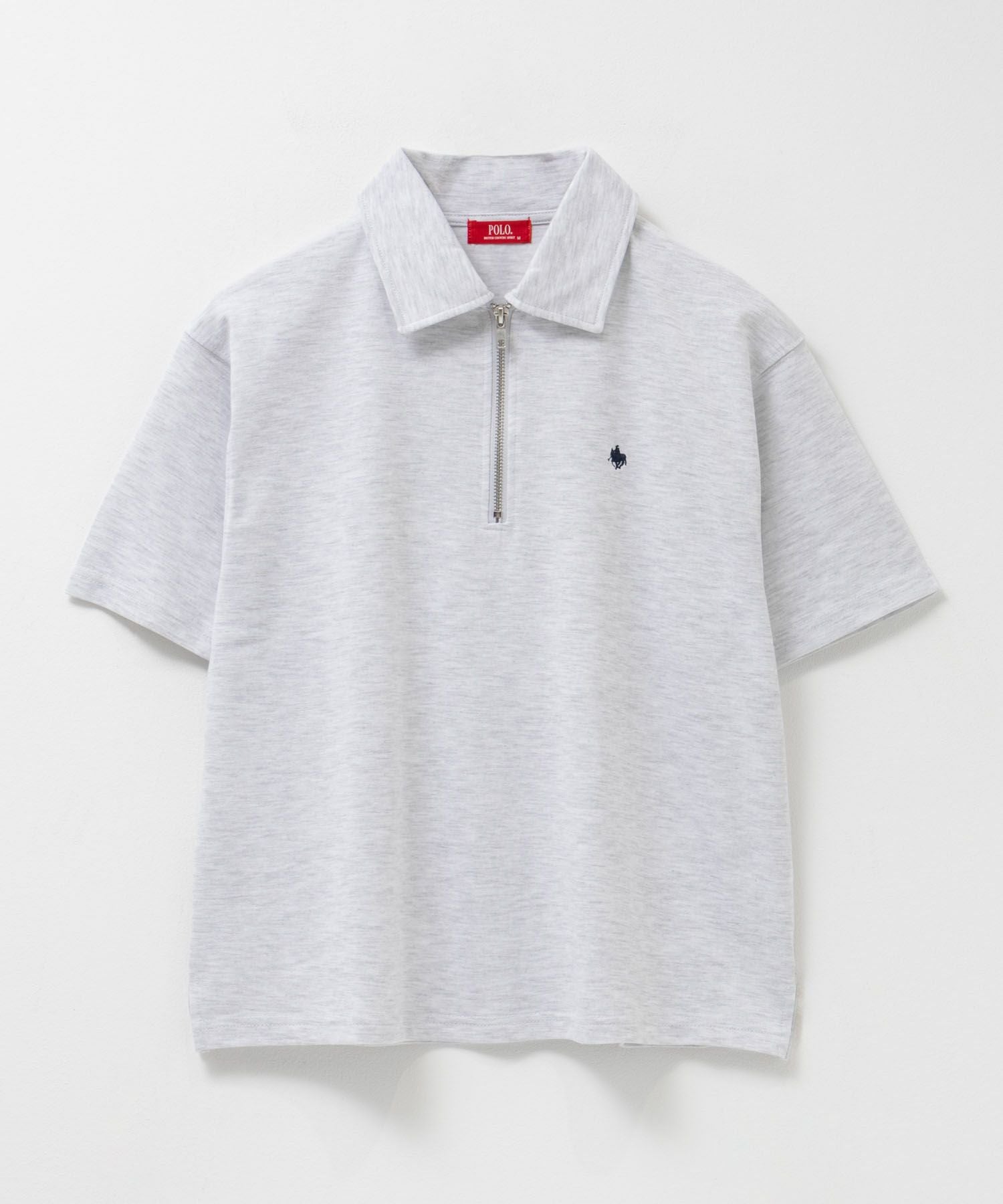 BALR. ハーフジップポロシャツ XL ホワイト/グレー POLO BCS POLO BCS ハーフジップポロシャツ レディース