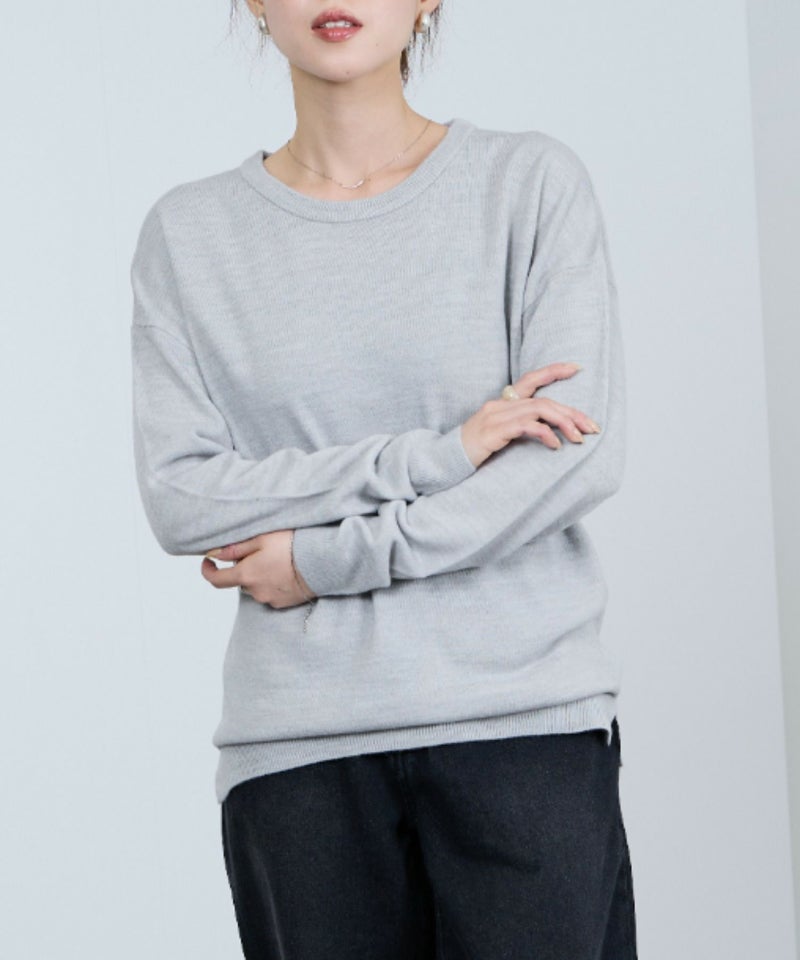 [期間限定knit]nAvy カシミヤタッチニット クルーネック レディース商品画像-1