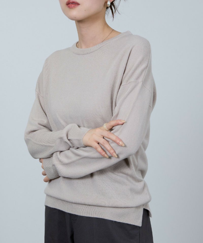 [期間限定knit]nAvy カシミヤタッチニット クルーネック レディース商品画像-2