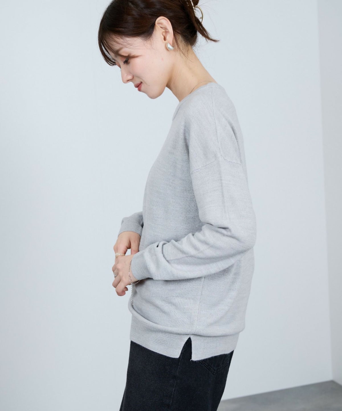 nAvy カシミヤタッチニット クルーネック レディース