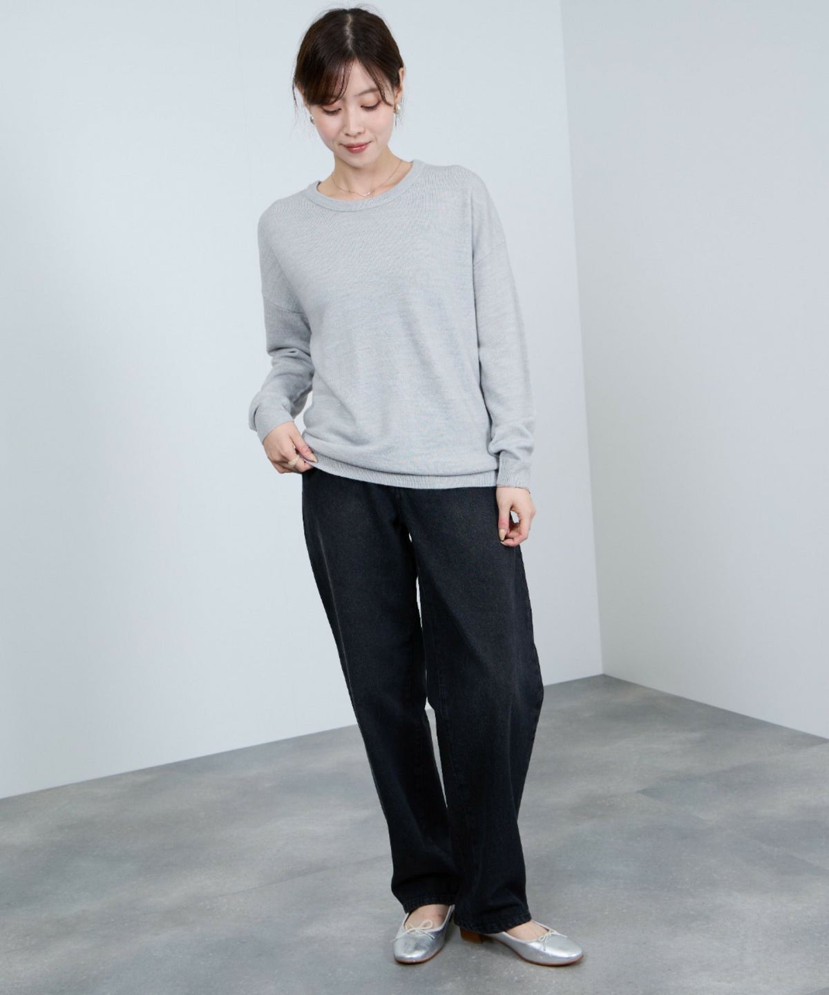 nAvy カシミヤタッチニット クルーネック レディース