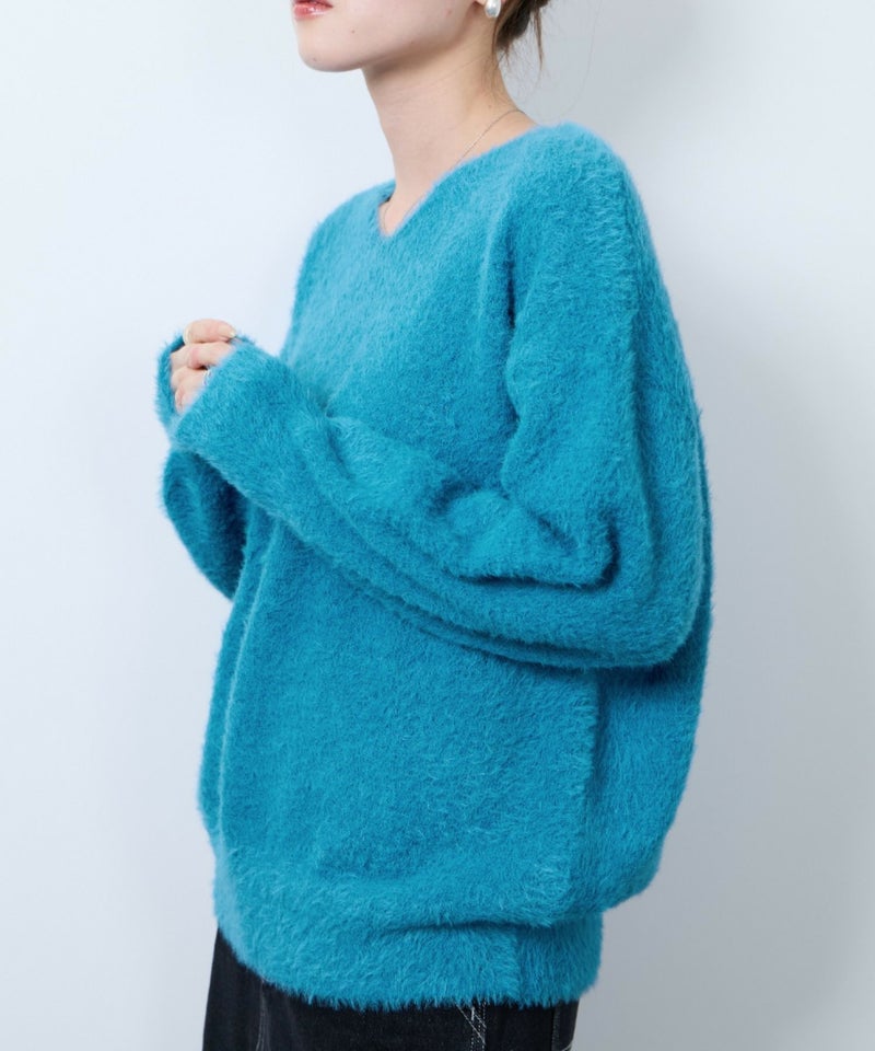 [期間限定knit]nAvy  フェザーVネックプルオーバー レディース商品画像-11