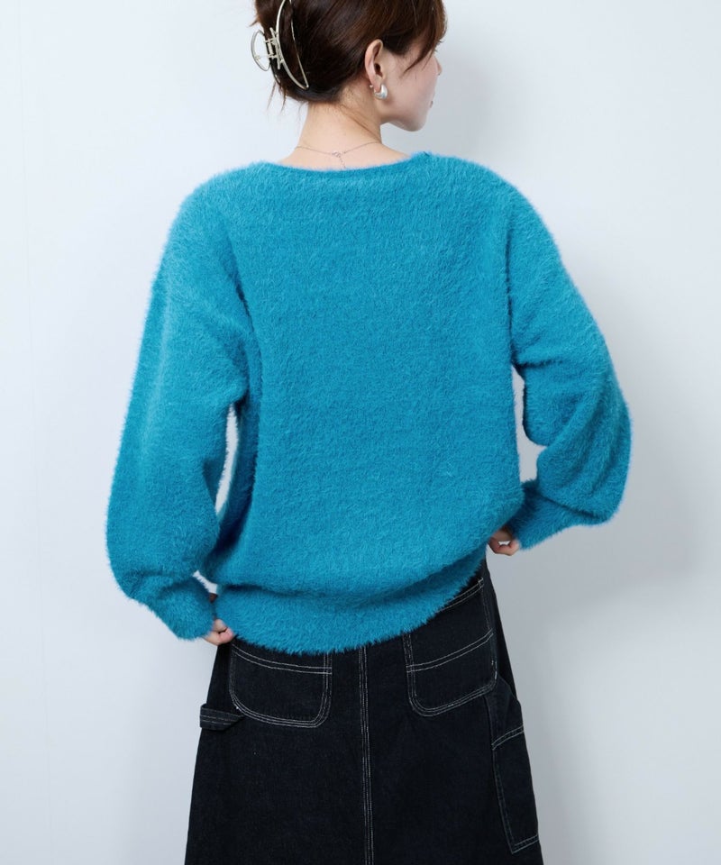 [期間限定knit]nAvy  フェザーVネックプルオーバー レディース商品画像-14