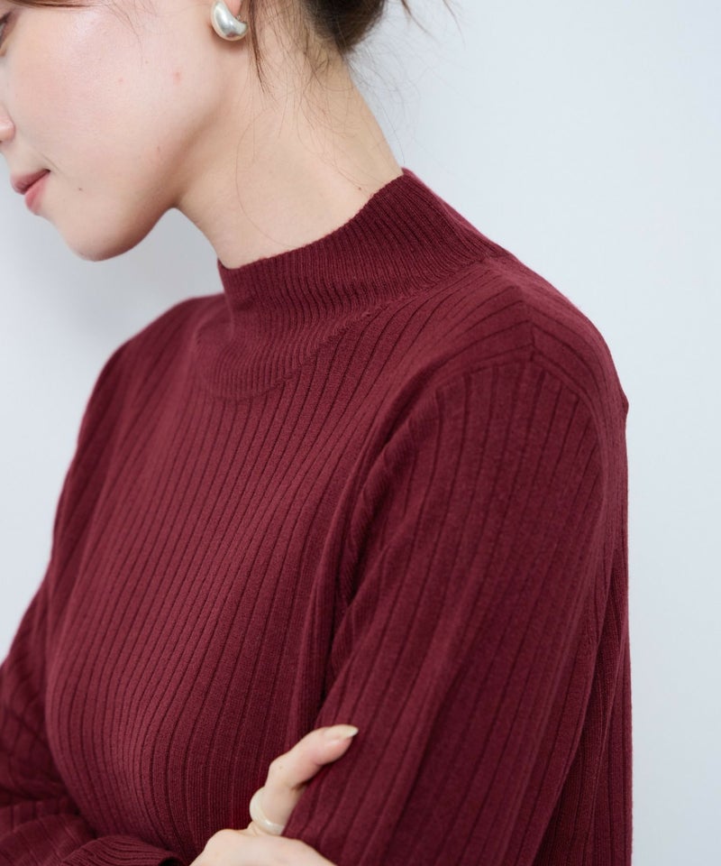 [期間限定knit]nAvy カシミヤタッチニット リブハイネック レディース商品画像-1