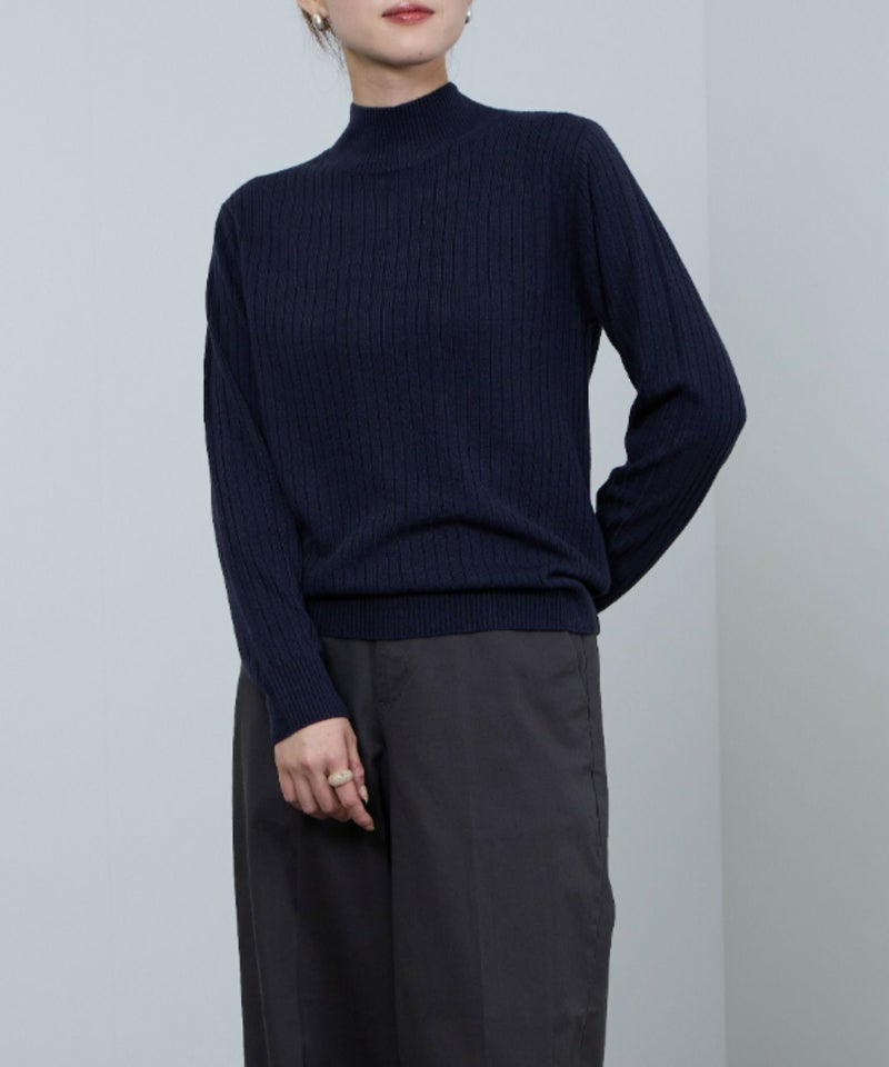 [期間限定knit]nAvy カシミヤタッチニット リブハイネック レディース商品画像-4