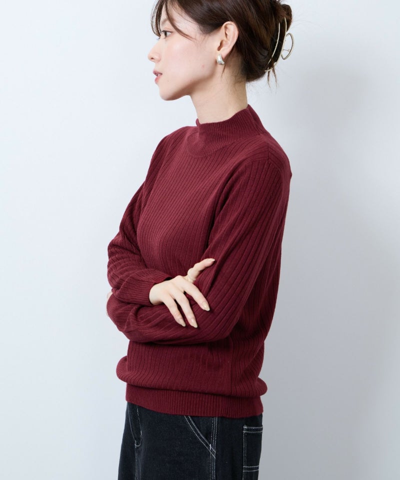 [期間限定knit]nAvy カシミヤタッチニット リブハイネック レディース商品画像-8