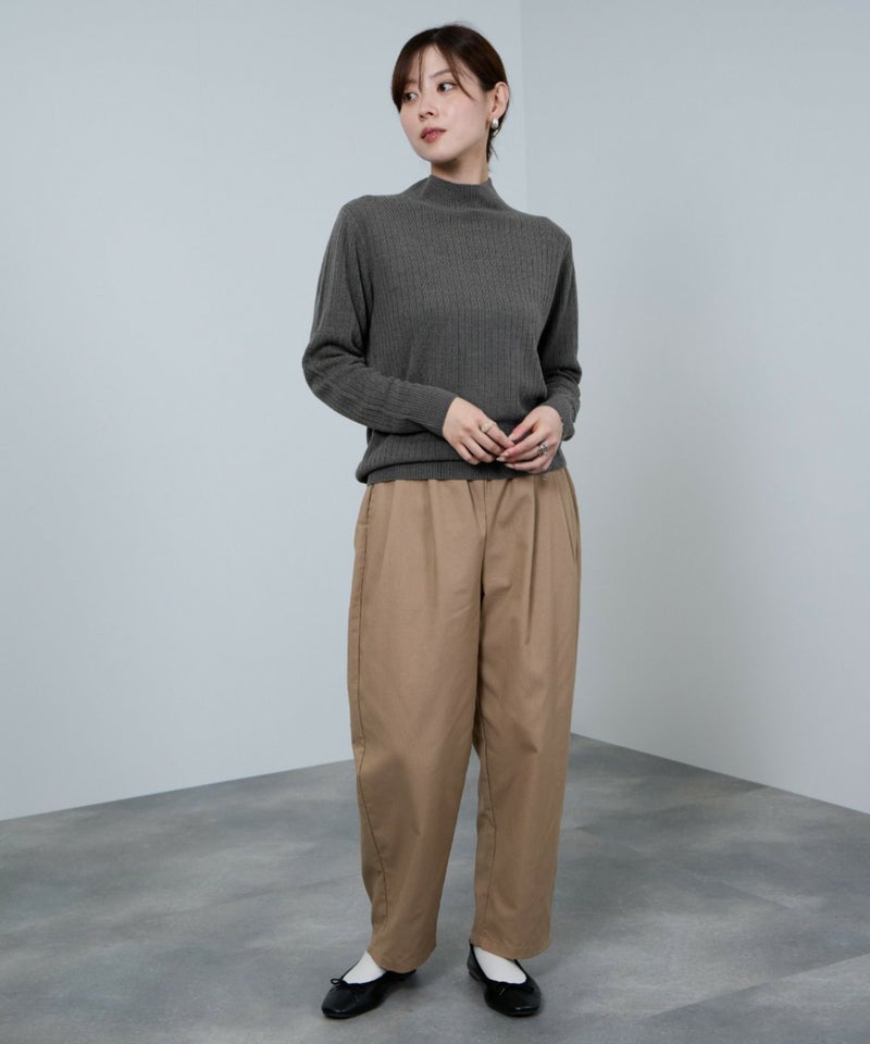 [期間限定knit]nAvy カシミヤタッチニット リブハイネック レディース商品画像-12