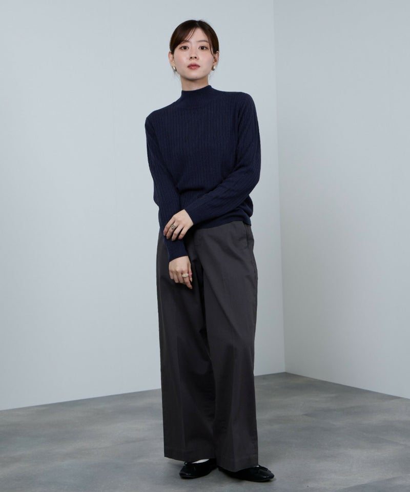 [期間限定knit]nAvy カシミヤタッチニット リブハイネック レディース商品画像-16
